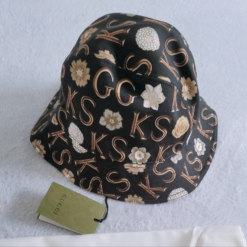 Authentic Gucci Ken Scott print monogram Canvas bucket hat in black - Picture 11 of 13